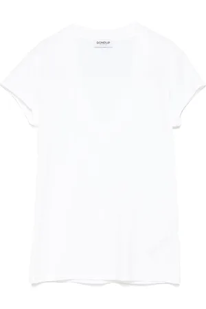 Dondup T-shirt bianca scollo a V