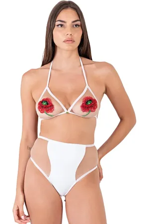 MARGHERITA MAZZEI Set bianco doppio slip con ricami (3pz)
