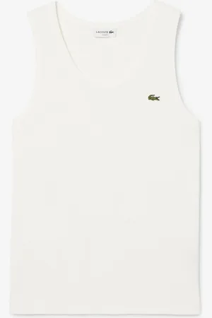 Lacoste Canotta bianca mini logo ricamo