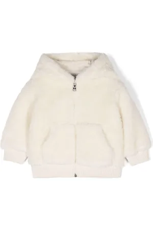 Moncler Felpa effetto pelliccia logo ricamo retro