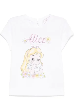 MONNALISA T-shirt bianca Alice con strass