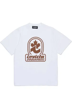 Dsquared2 T-shirt bianca logo invicta dsq
