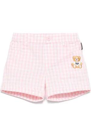 Moschino Short fantasia a quadretti rosa e bianco neonata