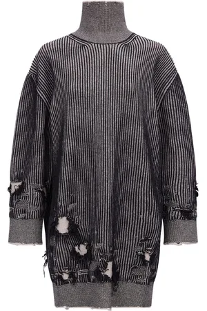 Maison Margiela Abito a coste dettagli con strappi lana