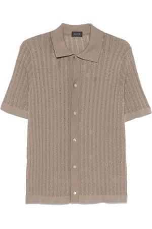 TAGLIATORE Camicia Oliver taupe in maglia traforata