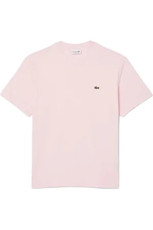 Lacoste T-shirt rosa mini logo ricamo
