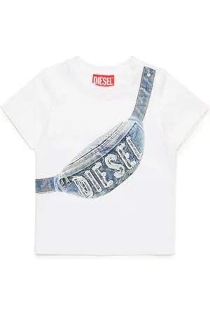 Diesel T-shirt bianca stampa marsupio nenoanto