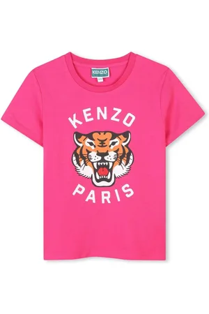 Kenzo T-shirt fucsia stampa logo tiger