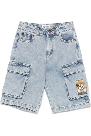 Moschino Bermuda denim cargo teddy toy