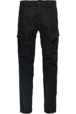 C.P. Company Pantalone cargo nero logo lens