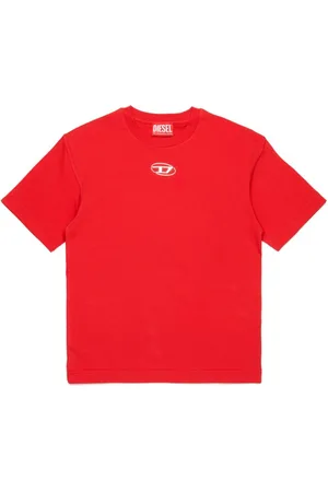Diesel T-shirt rossa placca Oval-D