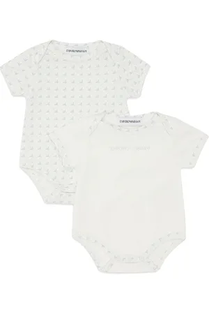 Emporio Armani Set body azzurro logati neonato (2pz)