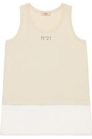 N.21 Kids Canotta beige con fondo bianco
