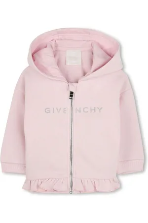 Givenchy Felpa rosa neonata logo e ruches