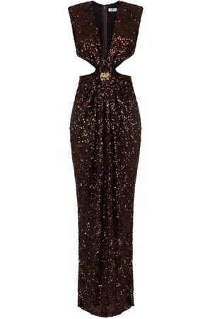 Elisabetta Franchi Abito cacao con paillettes
