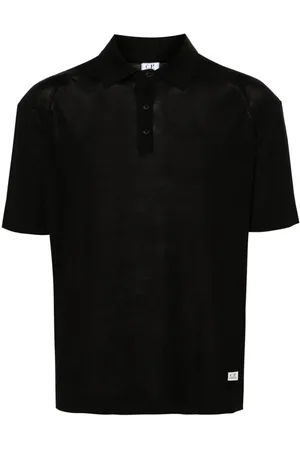 C.P. Company Polo nera in maglia fine