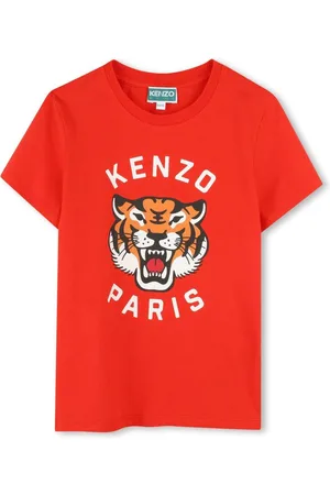 Kenzo T-shirt rossa stampa logo tiger