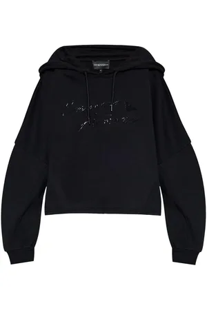 Emporio Armani Felpa nera logo lucido