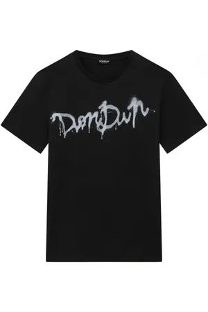 Dondup T-shirt nera logo pittura