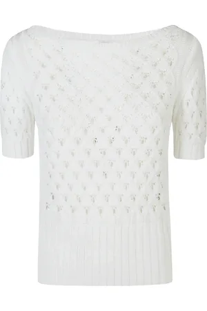 ELEVENTY Maglia bianca traforata