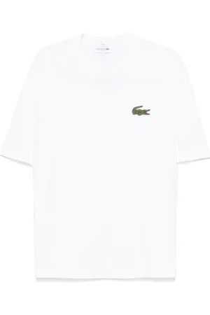 Lacoste T-shirt bianca big logo ricamo