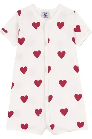 Petit Bateau Tutina bianca con fantasia cuori