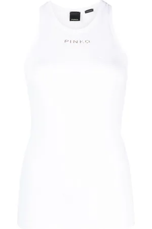 Pinko Canotta bianca logo lettering