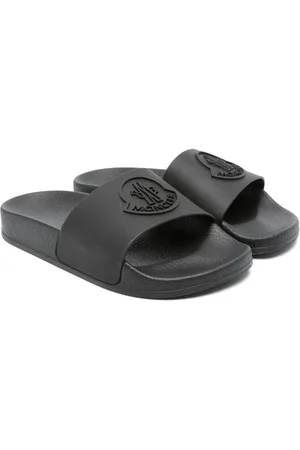 Moncler Ciabatta nera logo gommato
