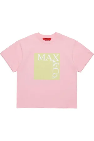 MAX&Co. Kids T-shirt rosa logo quadrato