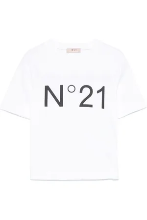 N.21 Kids T-shirt bianca logo stampa