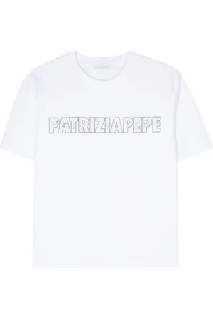 Patrizia Pepe T-shirt bianca logo strass