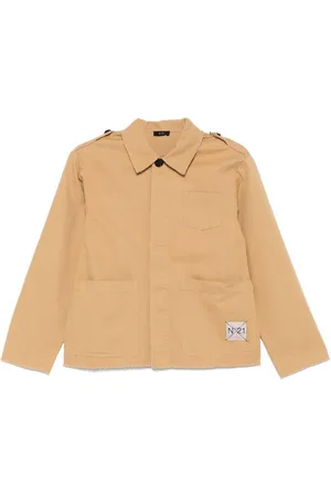 N.21 Kids Giubbino marrone chiaro slogan retro