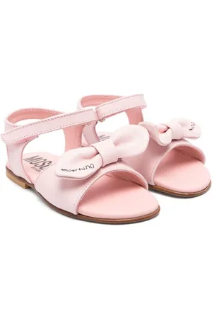 Moschino Sandali rosa con fiocco logato