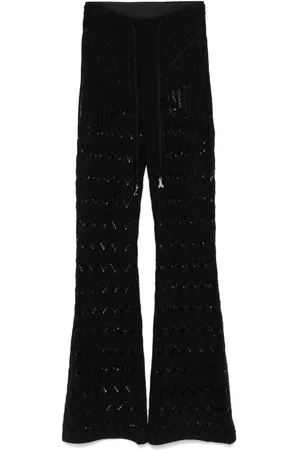 Patrizia Pepe Pantalone nero traforato motivo chevron