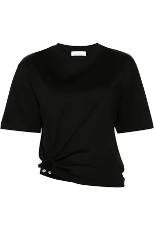 Paco rabanne T-shirt nera con piercing