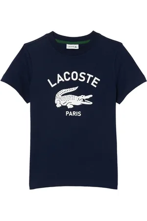 Lacoste T-shirt blu stampa frontale logo