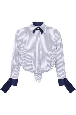 Elisabetta Franchi Camicia fantasia verticale con nodo sul retro