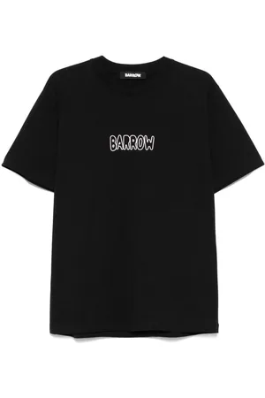 BARROW T-shirt nera stampa multicolor retro