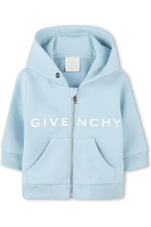 Givenchy Felpa celeste neonato con logo e zip