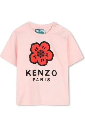 Kenzo T-shirt rosa neonata boke flower