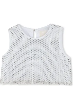 Givenchy Top crop bianco constrass all-over