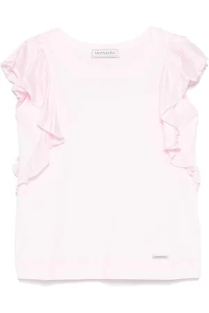 MONNALISA T-shirt rosa maniche con ruches