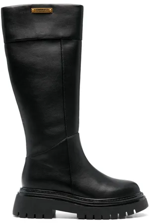 Twin-Set Stivale alto nero placchetta logo