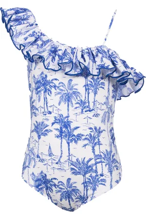 MC2 SAINT BARTH Costume intero Carin palme bianco/blu