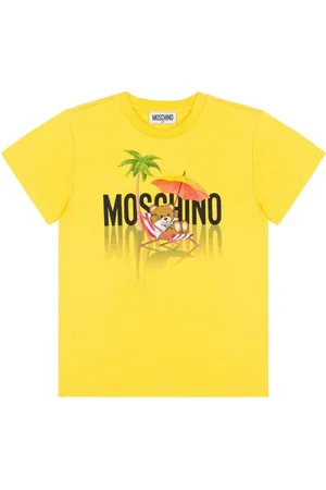 Moschino T-shirt gialla stampa teddy mare