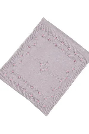 BABY LORD Coperta a punto smoke rosa neonata