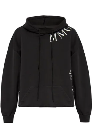 Maison Margiela Felpa nera stampa logo