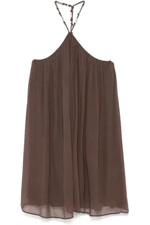 Patrizia Pepe Abito mini in organza marrone