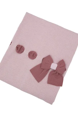BABY LORD Coperta in maglia con fiocco
