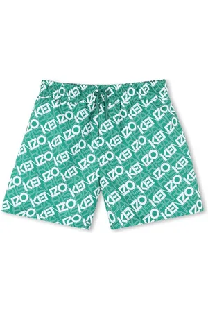 Kenzo Costume verde acqua logo all-over